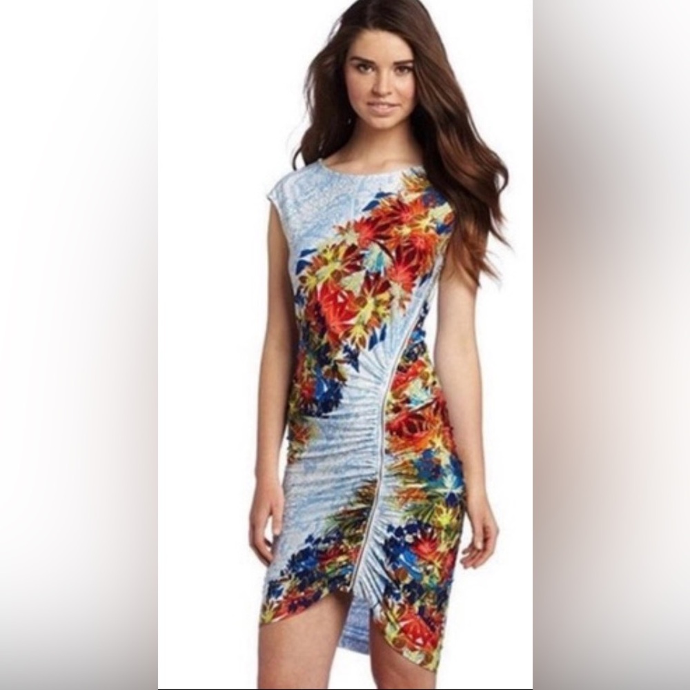 BCBGMaxAzria Multicolor Asymmetrical Dress